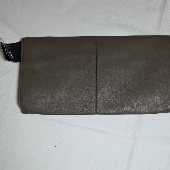 BCBG Paris Taupe Leather Clutch - Picture 3 of 6